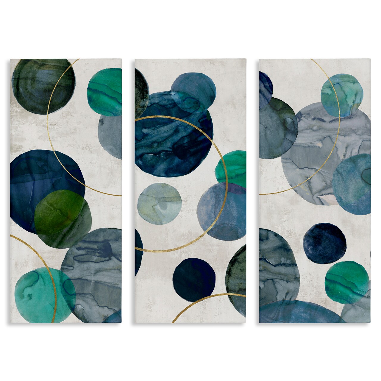 Stupell Industries Planetary Circles Abstract 3pc Canvas Set, design by Jacob Q